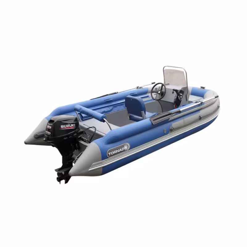Лодка надувная РИБ с фальшбортом Angler Tornado 430 Skat Fi, серый