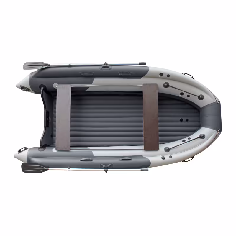Лодка надувная РИБ с интегрированным фальшбортом Angler Tornado 430 Skat Fi, серый