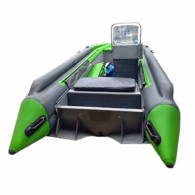 Лодка надувная РИБ с фальшбортом Angler Tornado 430 Skat Fi, серый