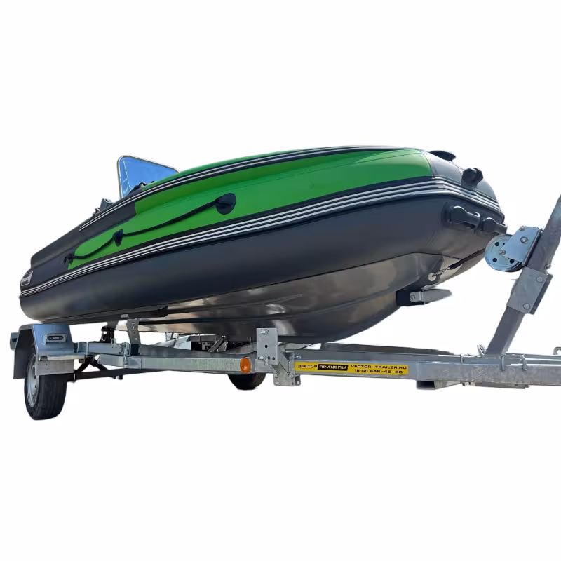 Лодка надувная РИБ с фальшбортом Angler Tornado 430 Skat Fi, серый