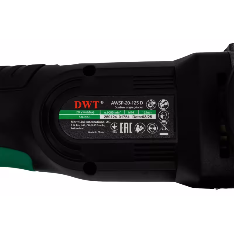 Шлифмашина угловая аккумуляторная DWT AWSP-20-125 D-4C2 BMC