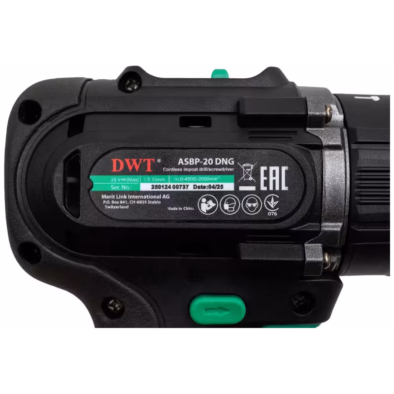 Дрель-шуруповерт аккумуляторная ударная DWT ASBP-20 DNG-2 BMC