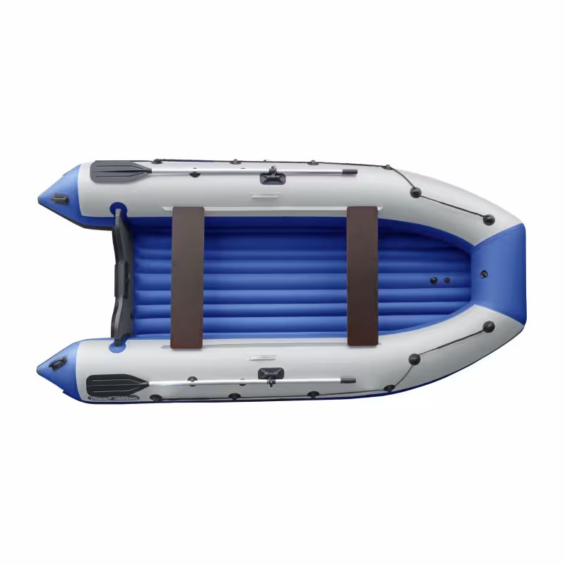 Лодка надувная ПВХ Angler Reef Triton 420 НДНД, синий/серый