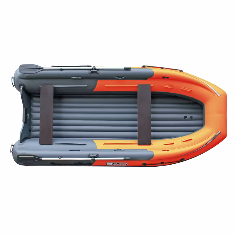 Лодка надувная ПВХ с фальшбортом Angler Reef Triton 400 S-Max НДНД, оранжевый/темно-серый