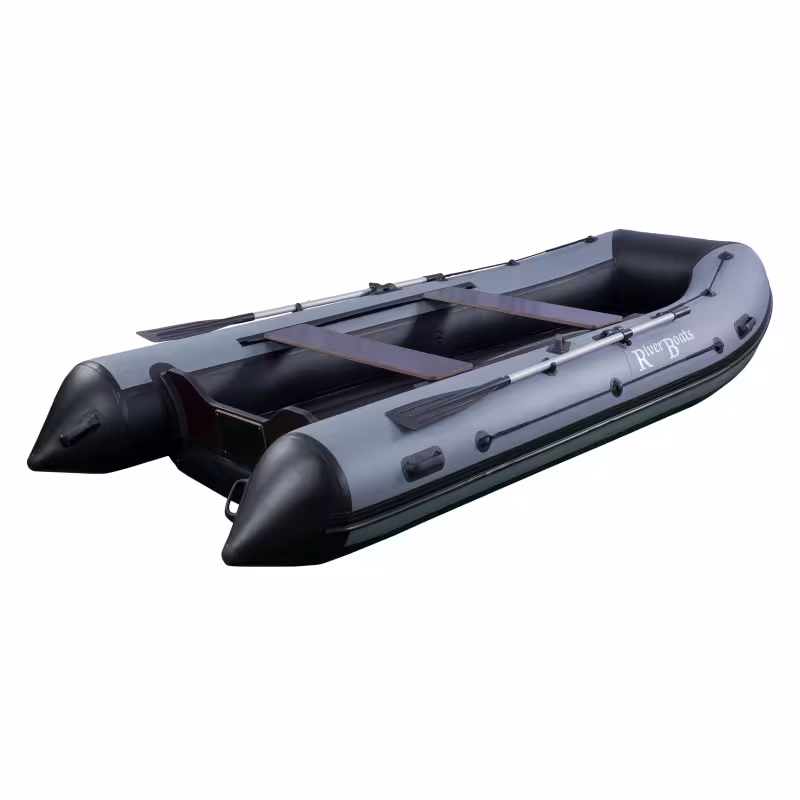 Лодка надувная ПВХ RiverBoats RB-370 НДНД, оранжевый/черный