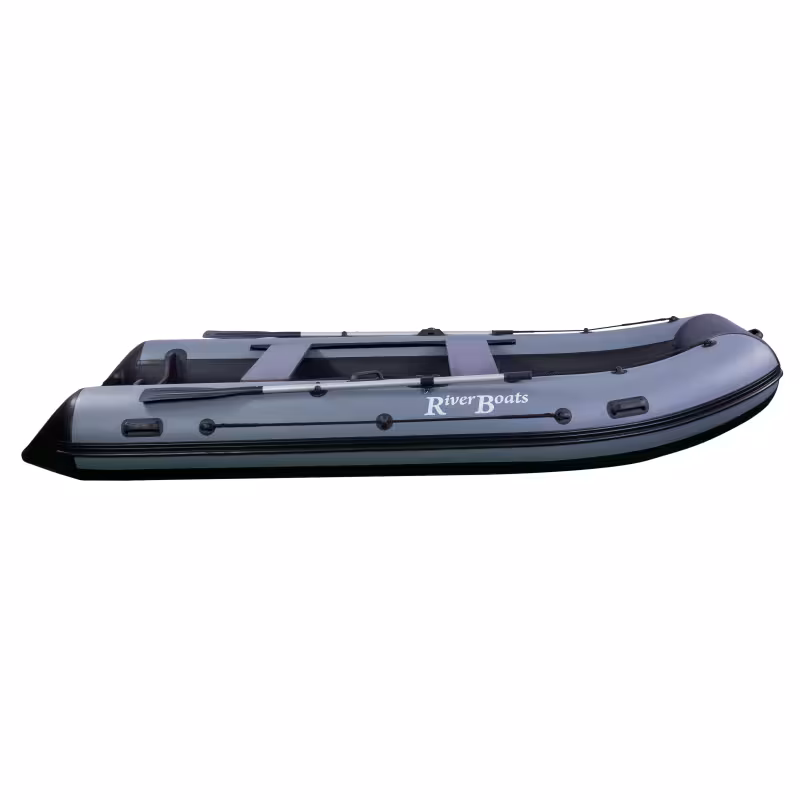 Лодка надувная ПВХ RiverBoats RB-370 НДНД, оранжевый/черный