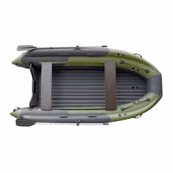 Лодка надувная РИБ с фальшбортом Angler Tornado 430 Skat Fi, оливковый/серый