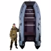 Лодка надувная ПВХ RiverBoats RB-350, пайол фанерный, красный/черный