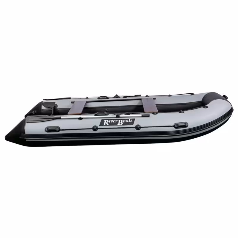 Лодка надувная ПВХ RiverBoats RB-390 НДНД, тиффани/черный
