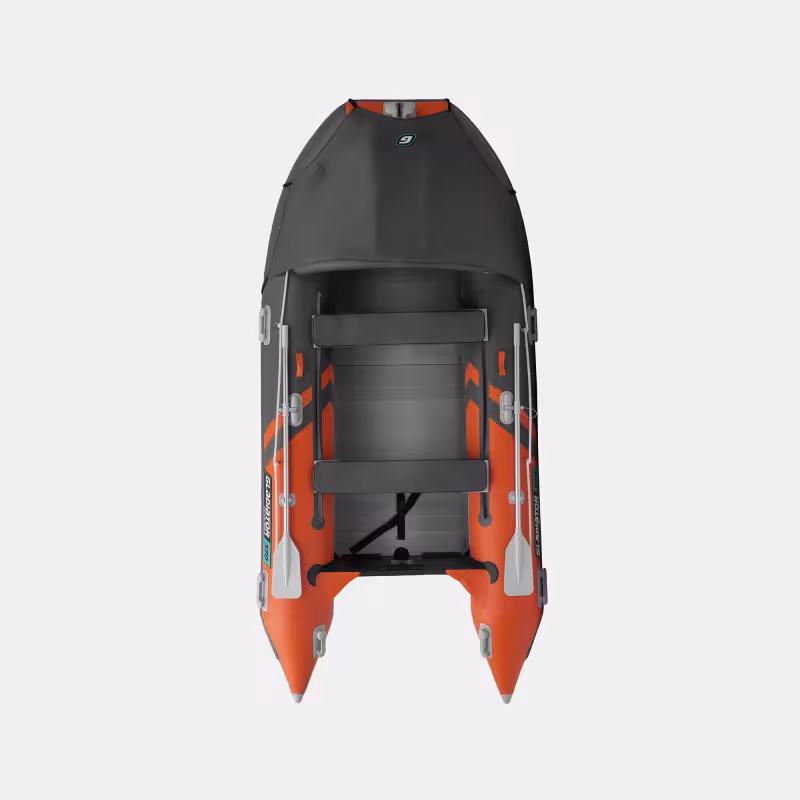 Лодка надувная ПВХ Gladiator C370AL, пайол алюминиевый, оранжевый/темно-серый