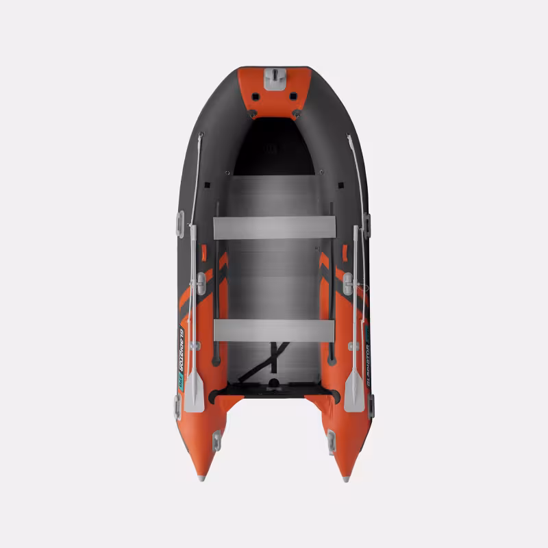 Лодка надувная ПВХ Gladiator C370AL, пайол алюминиевый, оранжевый/темно-серый