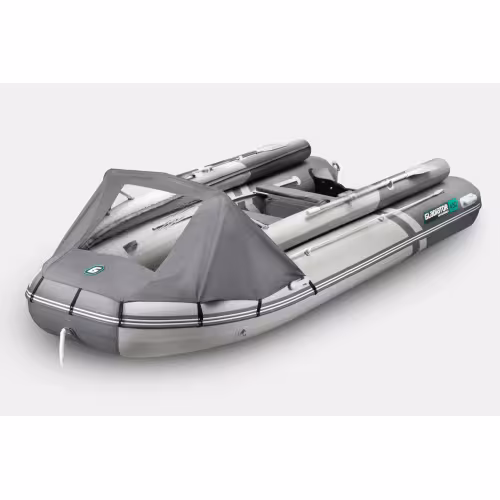 Лодка надувная ПВХ с фальшбортами Gladiator E450X PRO НДНД, светло-серый/темно-серый