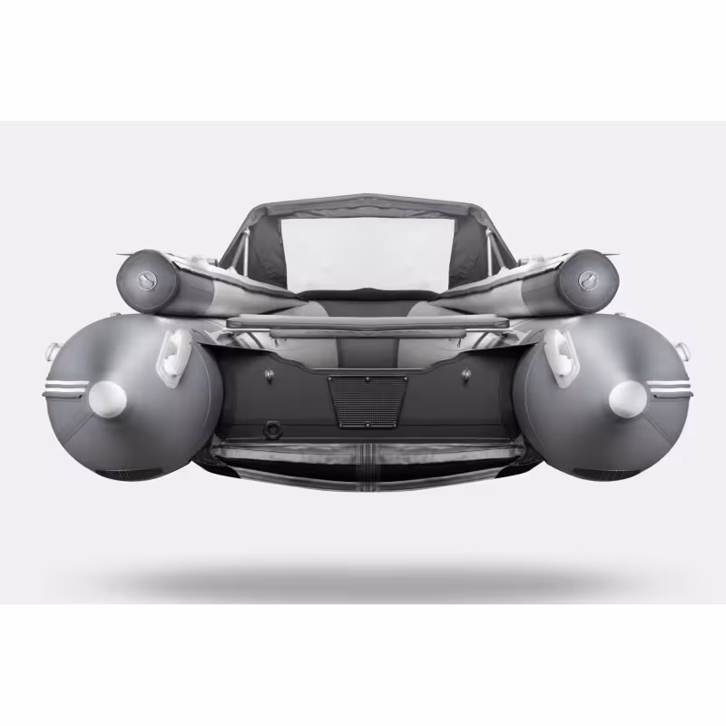 Лодка надувная ПВХ с фальшбортами Gladiator E450X PRO НДНД, светло-серый/темно-серый