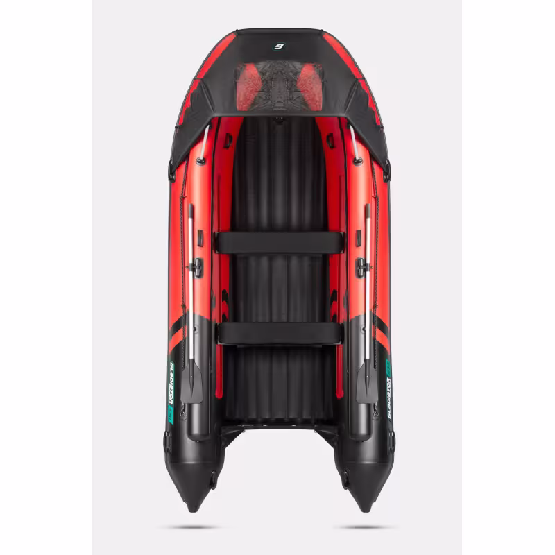 Лодка надувная ПВХ с фальшбортами Gladiator E450X PRO НДНД, красный/черный