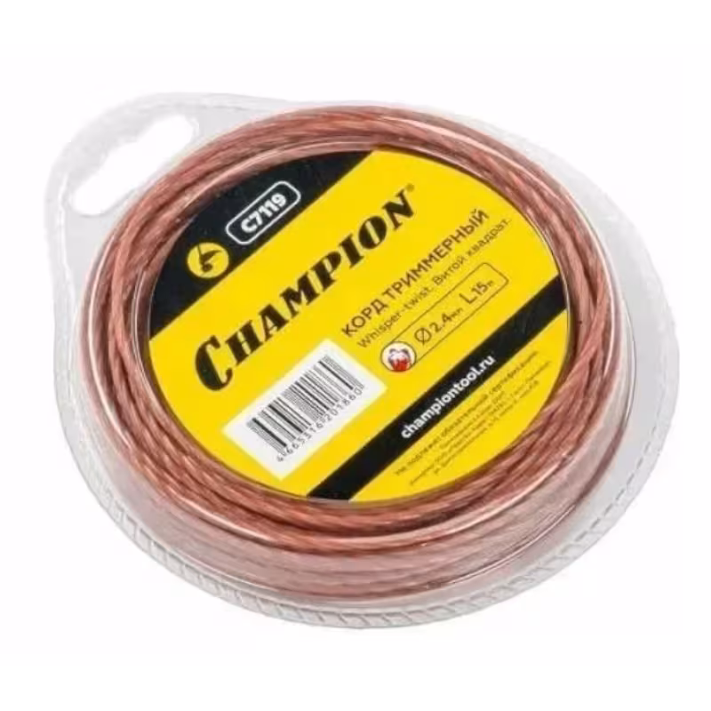 Корд триммерный Champion Whisper-twist C7119, квадрат витой, 2.4мм*15м