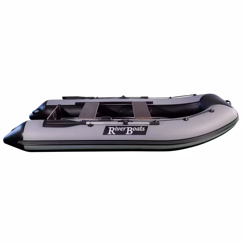 Лодка надувная ПВХ RiverBoats RB-320 НДНД, серый/черный