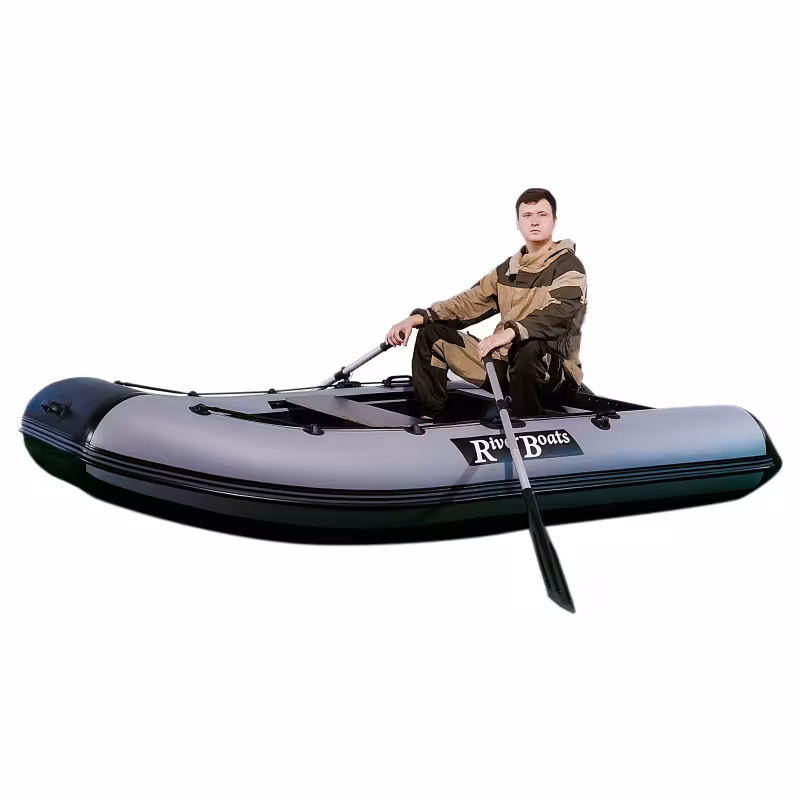 Лодка надувная ПВХ RiverBoats RB-320 НДНД, серый/черный