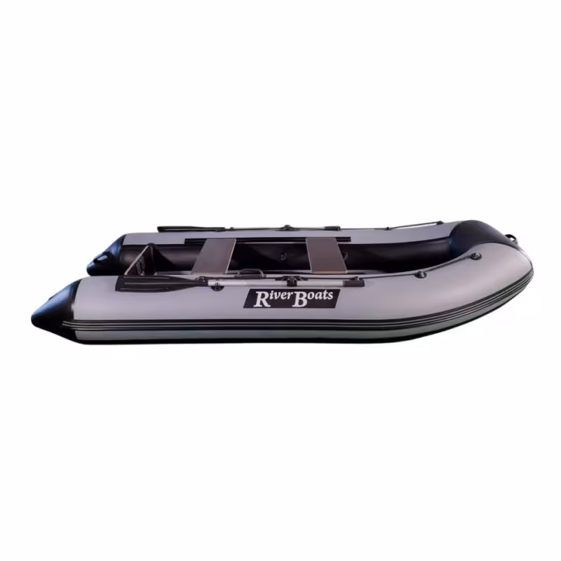 Лодка надувная ПВХ RiverBoats RB-340 НДНД, серый/черный