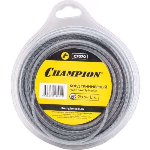 Корд триммерный Champion Platin Saw C7070, зубчатый, 3.5мм*17м