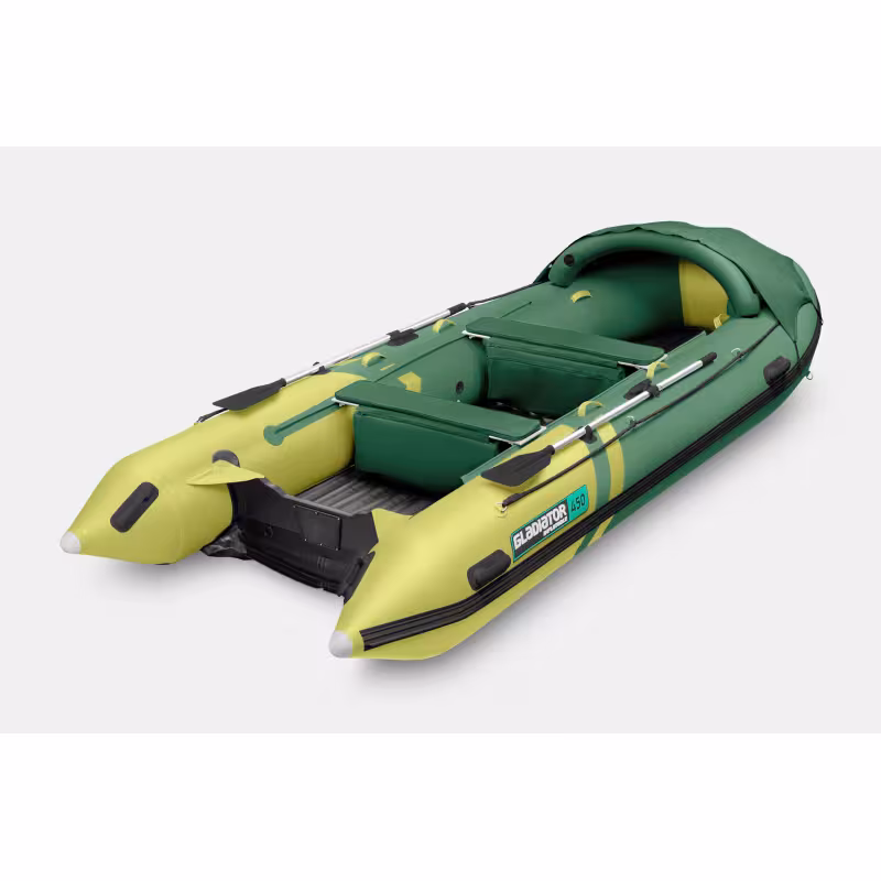 Лодка надувная ПВХ Gladiator E450PRO НДНД, зеленый/оливковый