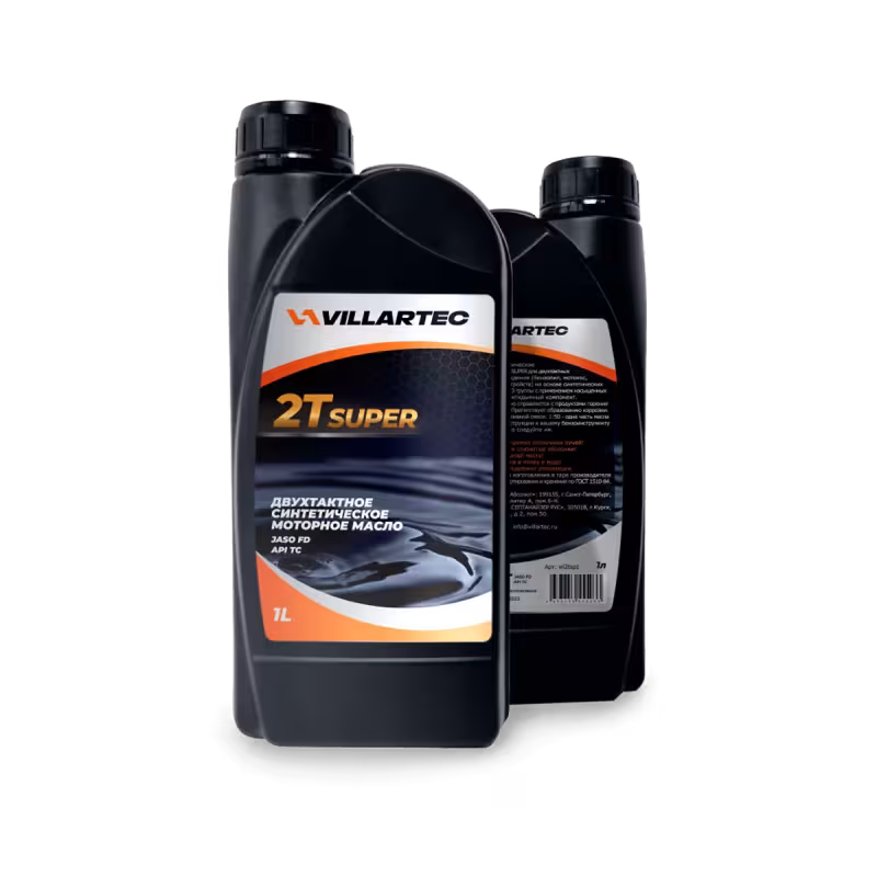 Масло синтетическое для 2Т двигателей Villartec Super, 1 л