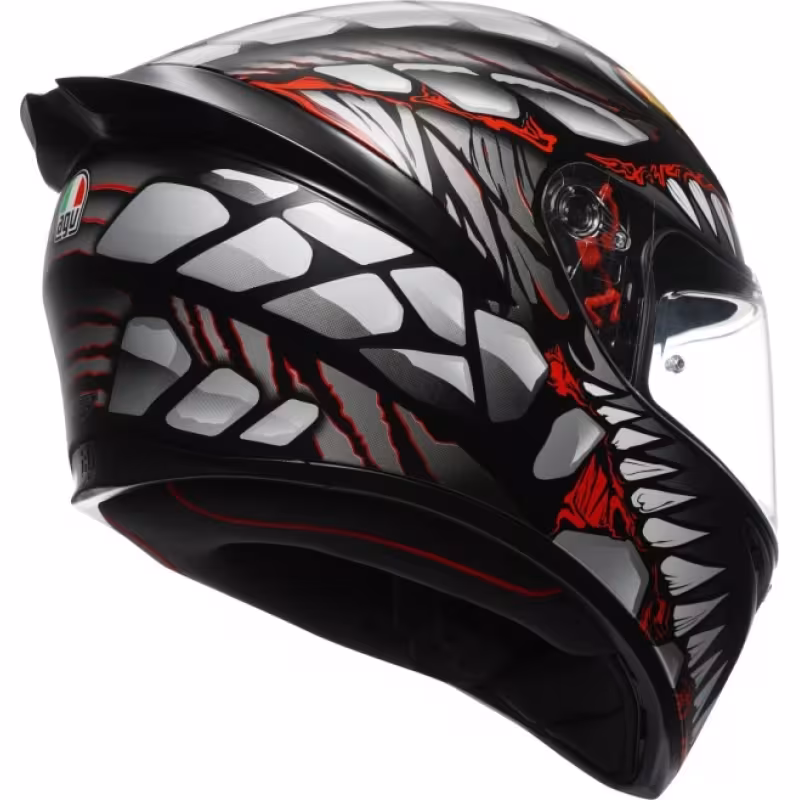 Мотошлем AGV K1 S Lyzard Matt Black/Grey/Red, матовыйчерный/серый/красный, размер M