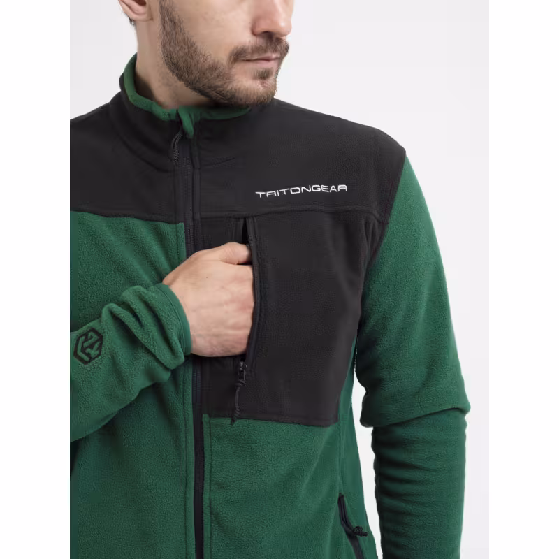 Костюм мужской TritonGear Trail, флис, зеленый/черный, размер 48-50, 170-176 см