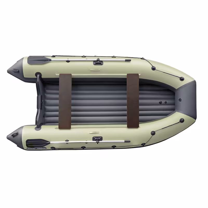 Лодка надувная ПВХ Angler Reef Triton 390 НДНД, оливковый/темно-серый