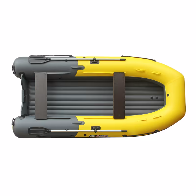 Лодка надувная ПВХ Angler S-Max Reef Triton 370 НДНД, желтый/темно-серый