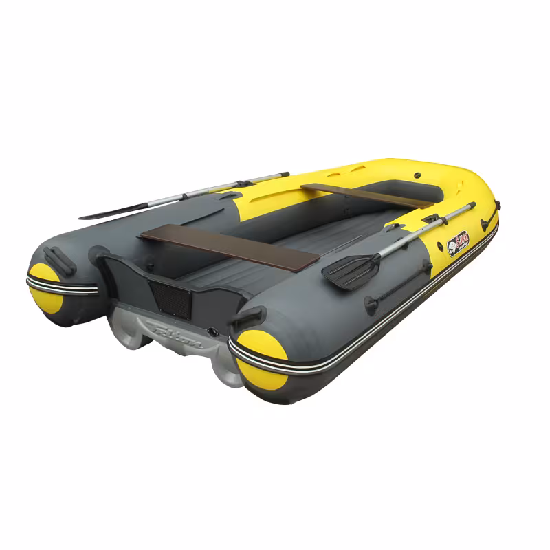 Лодка надувная ПВХ Angler S-Max Reef Triton 370 НДНД, желтый/темно-серый