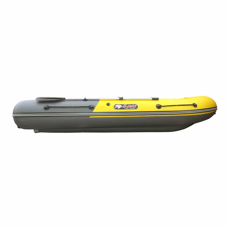 Лодка надувная ПВХ Angler S-Max Reef Triton 370 НДНД, желтый/темно-серый