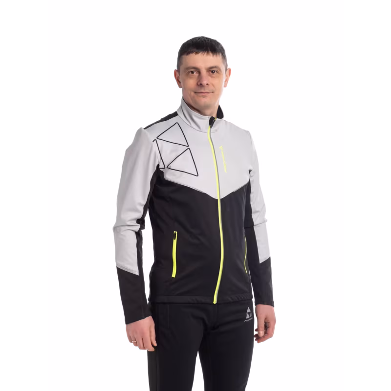 Куртка мужская Fischer Softshell Light, серый/черный, размер 48
