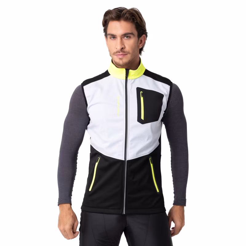 Жилет мужской Fischer Softshell Warm, серый/черный, размер 52