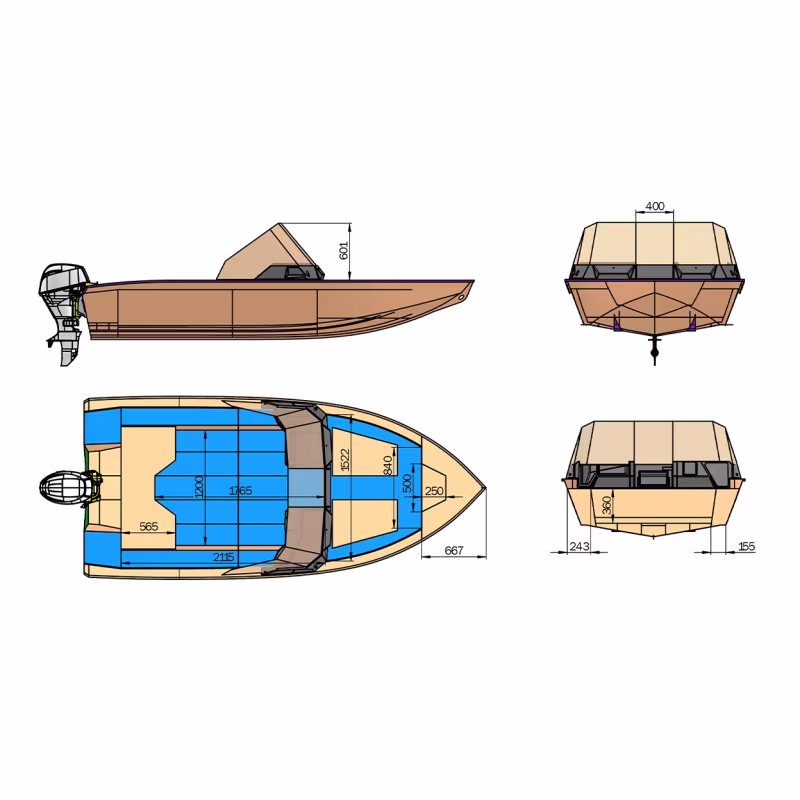 Лодка пластиковая с консолью Navix C43, красный