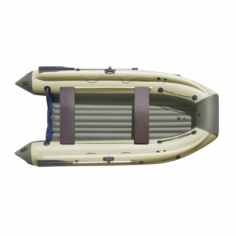 Лодка надувная ПВХ с фальшбортом Angler Reef Triton 390 НДНД, хаки/оливковый