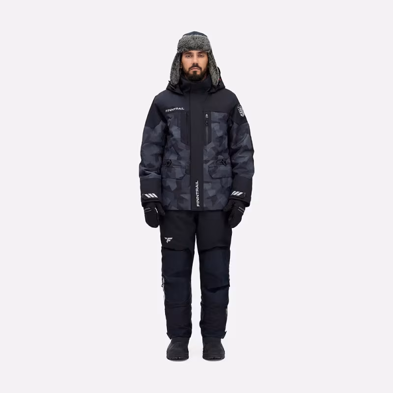 Куртка мужская Finntrail Powerman 3760 Сумеречно-черный камуфляж (CamoShadowBlack), размер S, 165-175 см