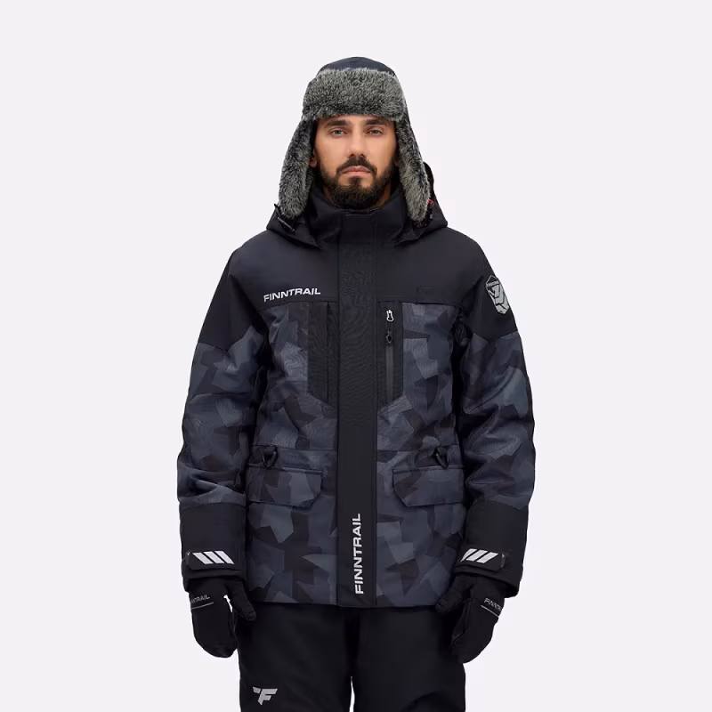 Куртка мужская Finntrail Powerman 3760 Сумеречно-черный камуфляж (CamoShadowBlack), размер M, 170-180 см