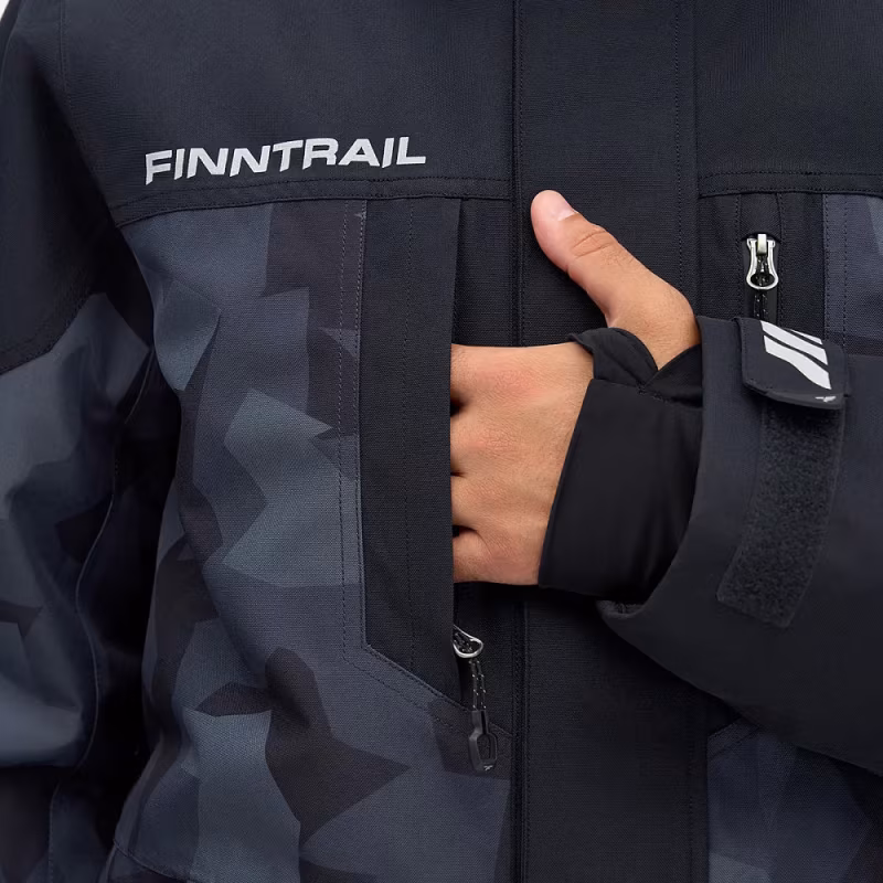 Куртка мужская Finntrail Powerman 3760 Сумеречно-черный камуфляж (CamoShadowBlack), размер M, 170-180 см