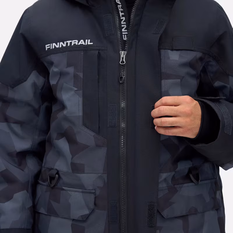 Куртка мужская Finntrail Powerman 3760 Сумеречно-черный камуфляж (CamoShadowBlack), размер L, 175-185 см