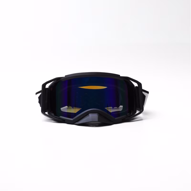 Мотоочки с аутригерами RSX Blizzard Winter, черный/зеркально-синий