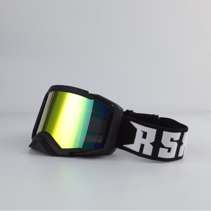 Мотоочки с аутригерами RSX Blizzard Winter, черный/зеркально-желтый
