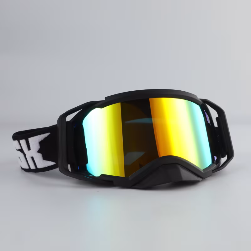 Мотоочки с аутригерами RSX Blizzard Winter, черный/зеркально-желтый