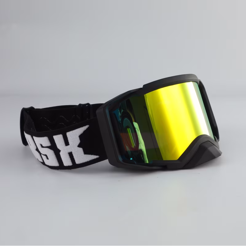 Мотоочки с аутригерами RSX Blizzard Winter, черный/зеркально-желтый