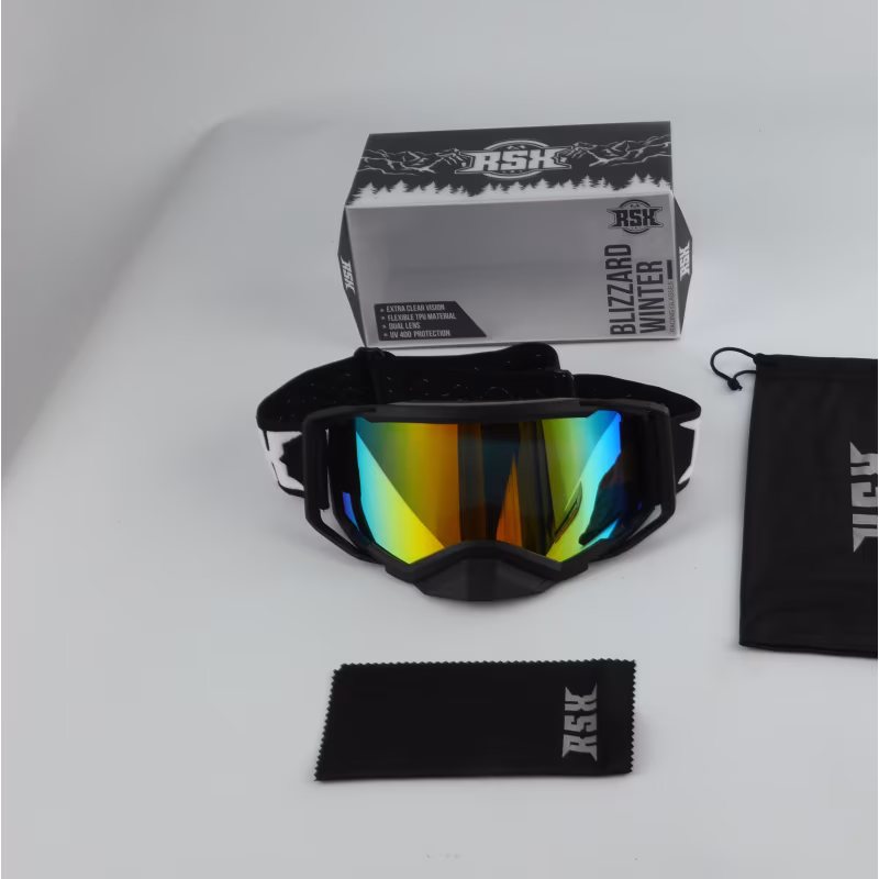 Мотоочки с аутригерами RSX Blizzard Winter, черный/зеркально-желтый