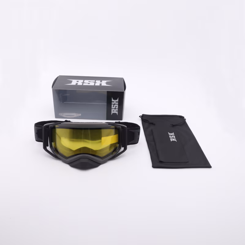 Мотоочки с аутригерами RSX Blizzard Winter, серый/желтый