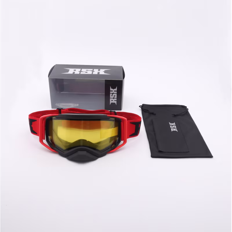 Мотоочки с аутригерами RSX Blizzard Winter, красный/желтый