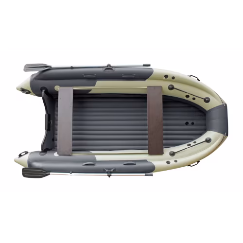 Лодка надувная ПВХ с фальшбортом Angler Skat Triton 450NDFi, НДНД, оливковый/темно-серый