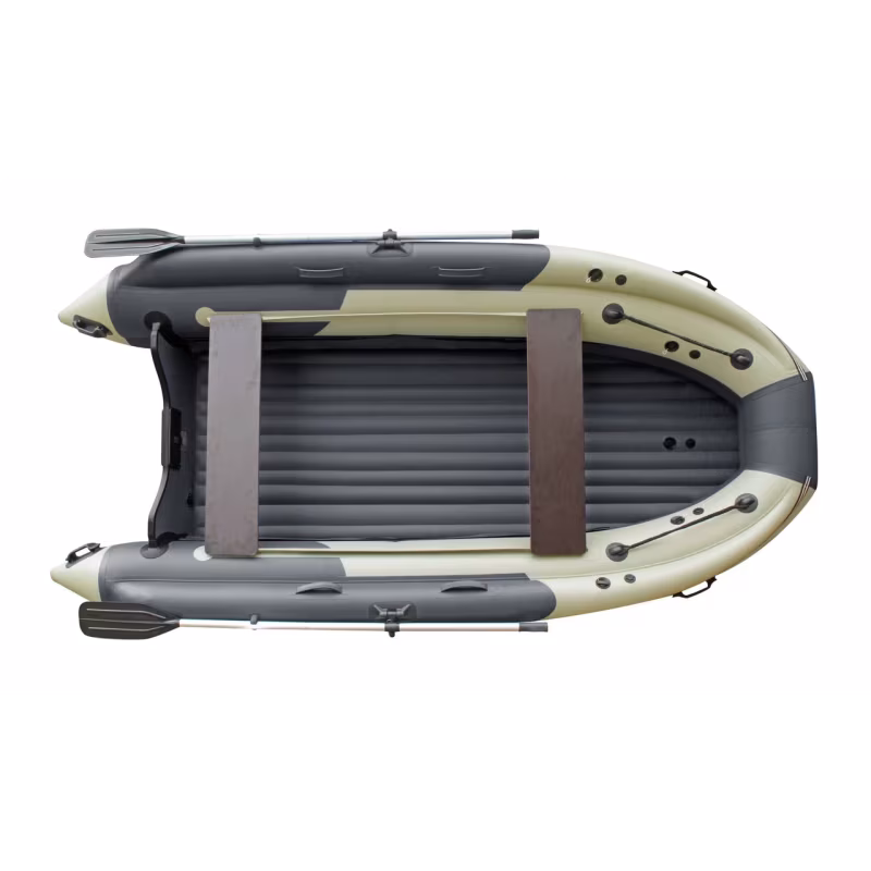 Лодка надувная ПВХ с фальшбортом Angler Skat Triton 450NDFi, НДНД, оливковый/темно-серый