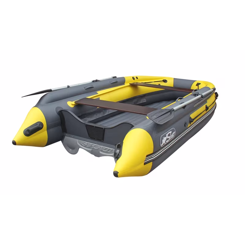 Лодка надувная ПВХ с фальшбортом Angler Skat Triton 450NDFi, НДНД, оливковый/темно-серый