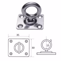 Планка квадратная с поворотной проушиной 5 мм